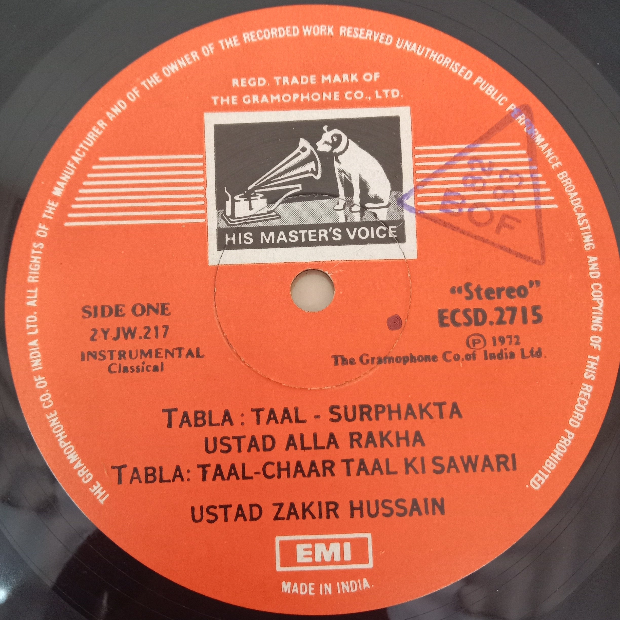 Alla Rakha And Zakir Hussain - Percussion From India (Tabla In Solo And Duet) (Vinyl)