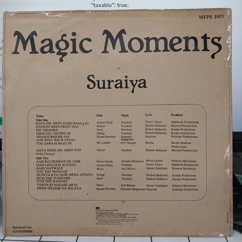 Suraiya - Magic Moments (Vinyl)