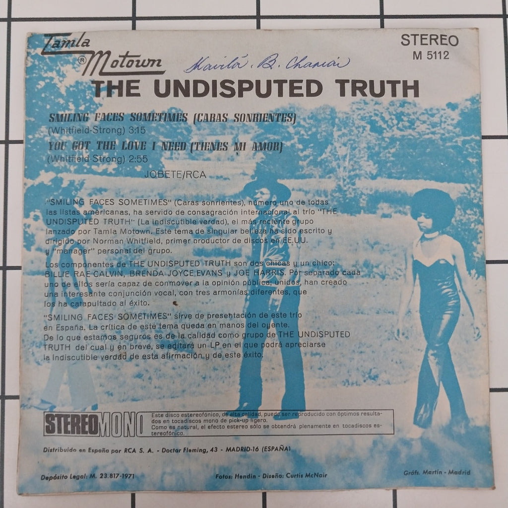 Undisputed Truth, The - Smiling Faces Sometimes = Caras Sonrientes (45-RPM)
