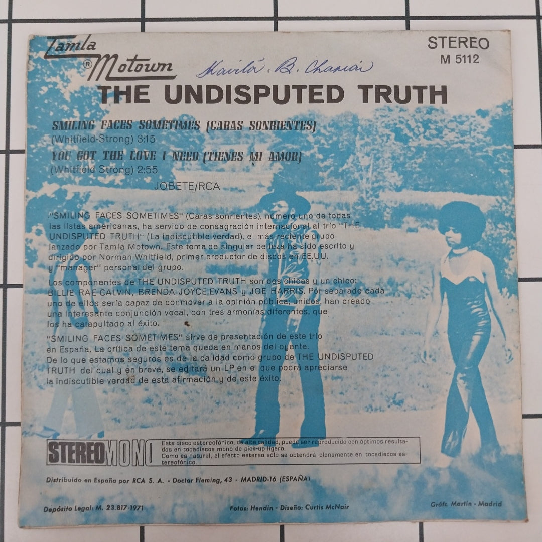 Undisputed Truth, The - Smiling Faces Sometimes = Caras Sonrientes (45-RPM)