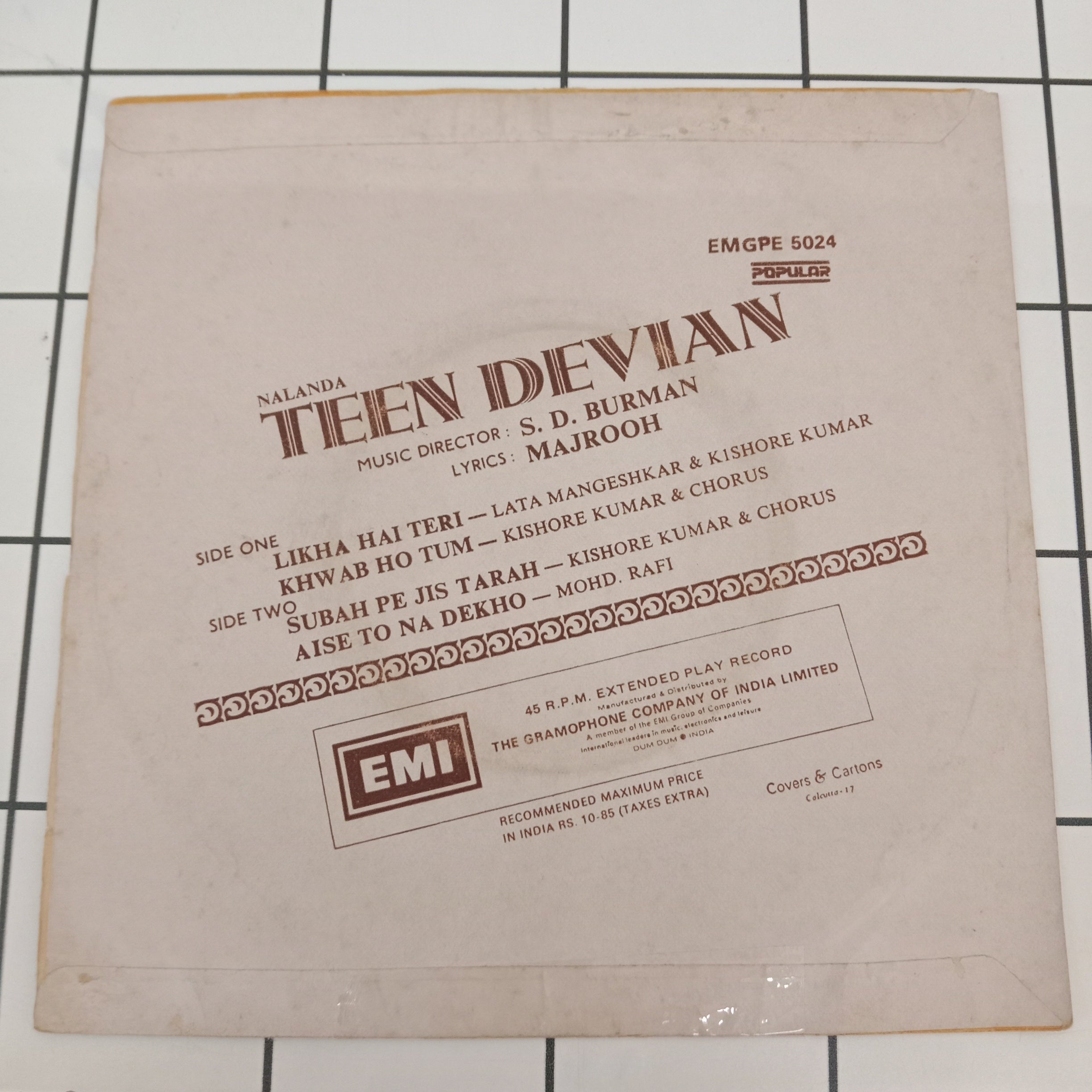 S.D.Burman - Teen Devian (45-RPM)