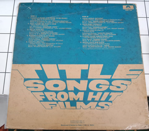 Various - Title Songs From Hit Films (Vinly)