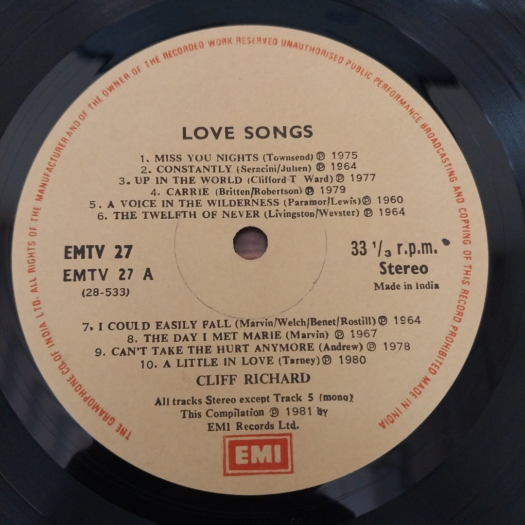 Cliff Richard - Love Songs (Vinyl)