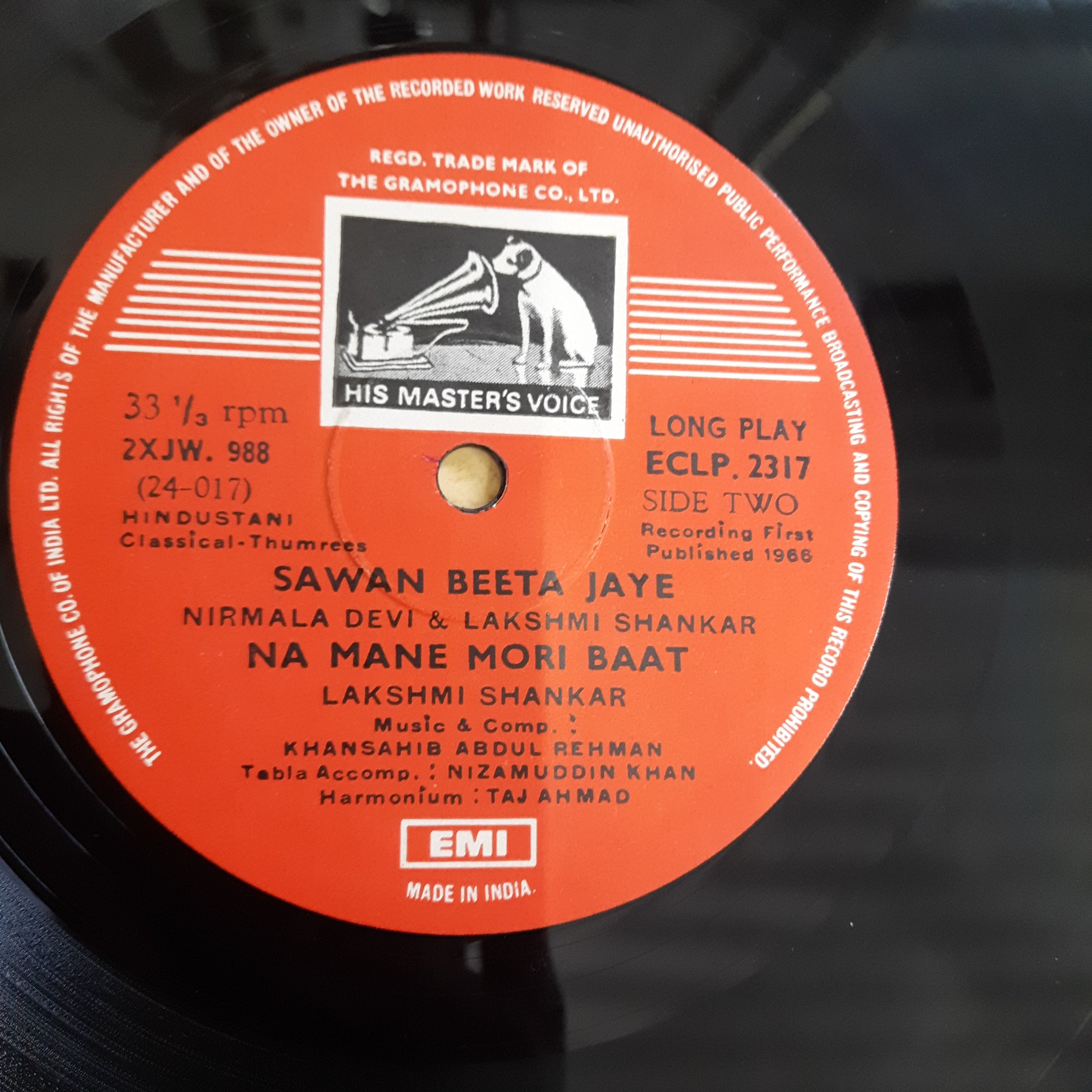 Lakshmi Shankar And Nirmala Devi - Sawan Beeta Jaye (Vinyl)