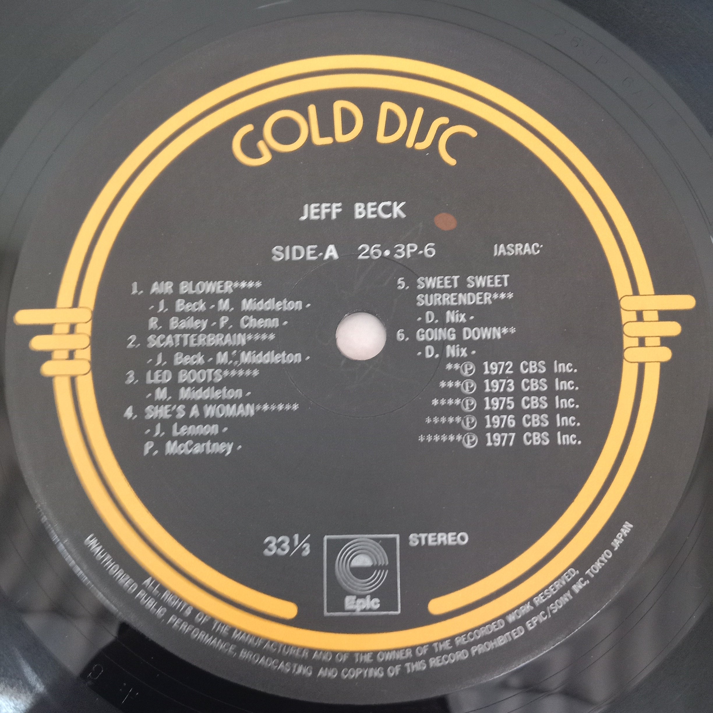 Jeff Beck - Gold Disc (Vinyl)