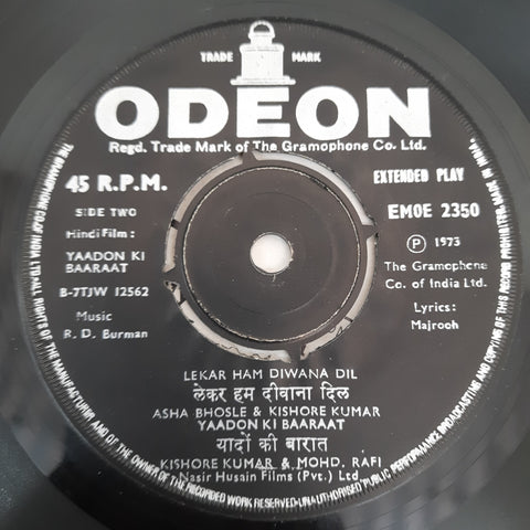 R. D. Burman - Yaadon Ki Baaraat (45-RPM)