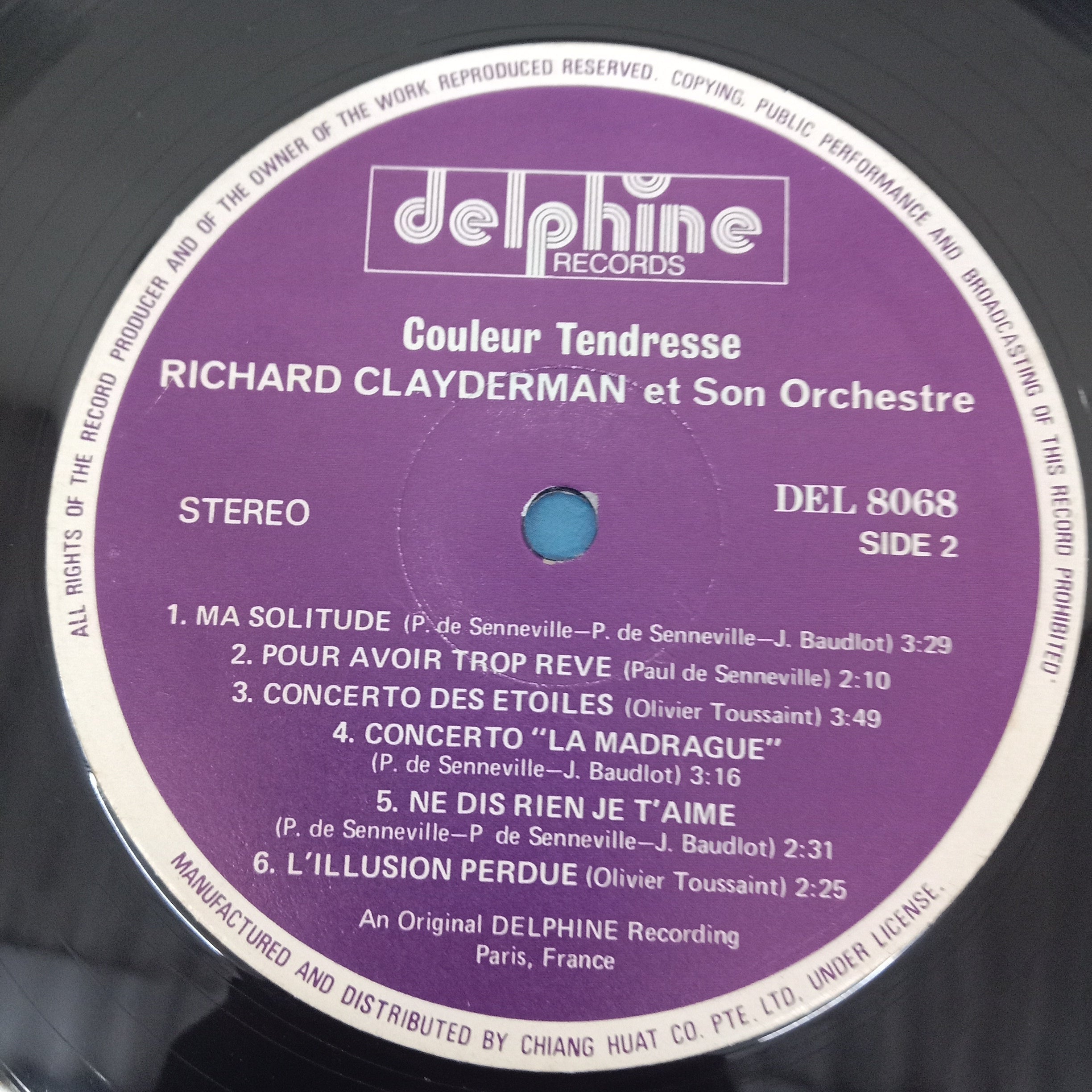 Richard Clayderman - Couleur Tendresse  (Vinyl)