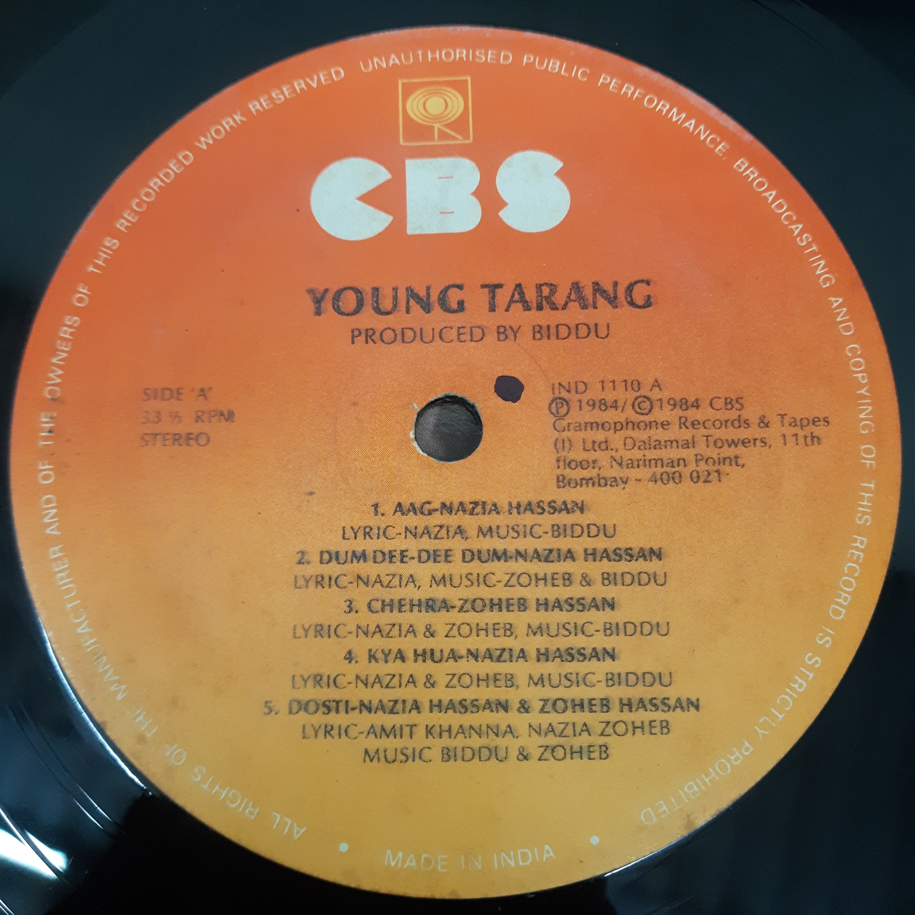 Nazia Hassan & Zoheb Hassan - Young Tarang (Vinly)