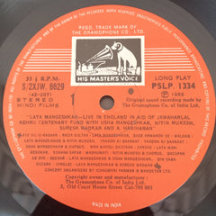 Lata Mangeshkar With Usha Mangeshkar, Nitin Mukesh, Suresh Wadkar, Hariharan - Lata Live In England (Vinyl) (2)