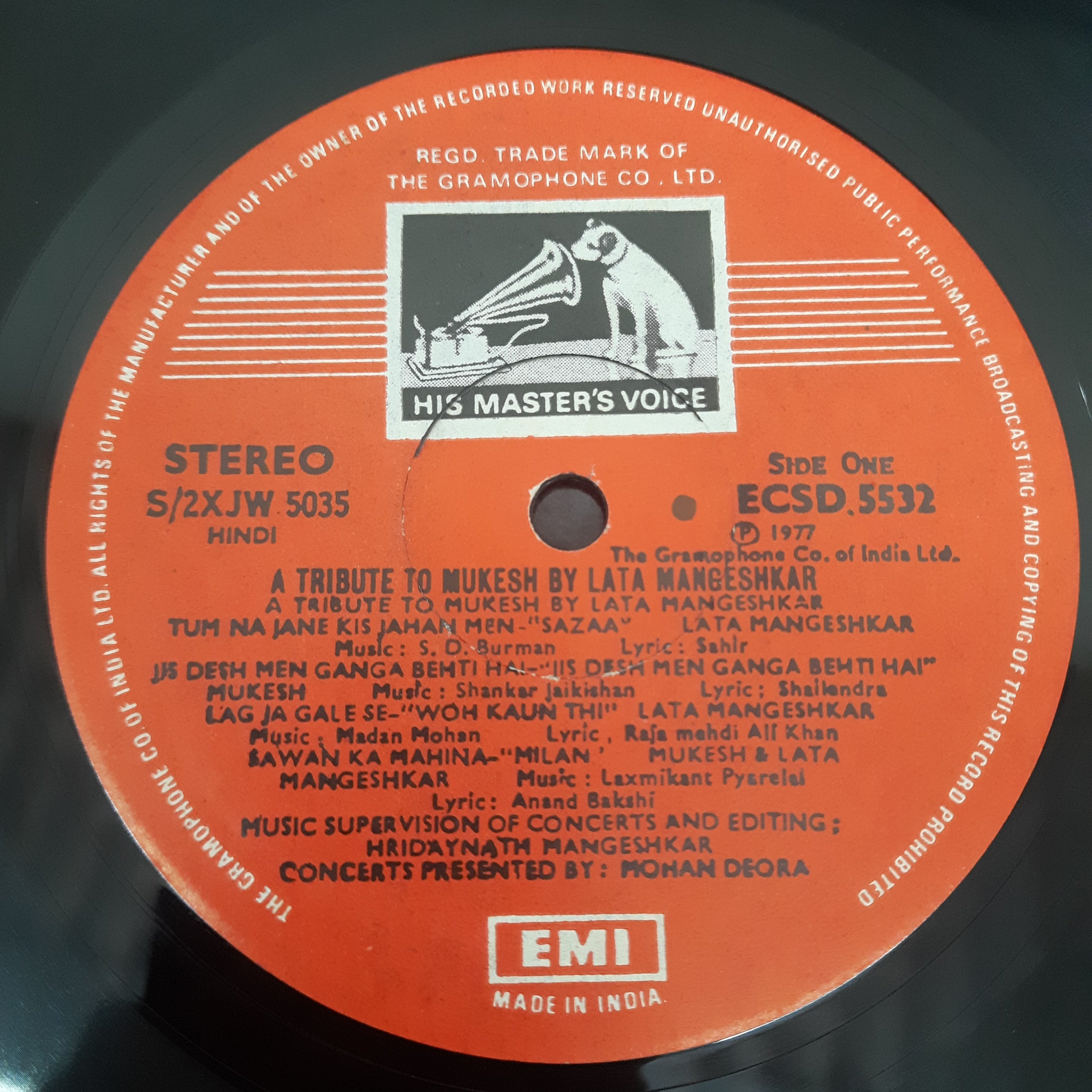 Mukesh & Lata Mangeshkar - A Tribute To Mukesh By Lata Mangeshkar (Live Recordings Of Concerts In U•S•A• And Canada-August 1976) (Vinyl) (2)