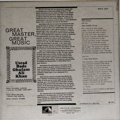 Bade Ghulam Ali Khan - Great Master, Great Music (Vinyl)