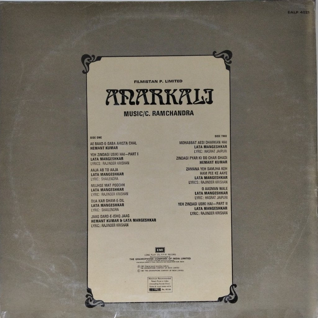 C. Ramchandra - Anarkali (Vinyl)