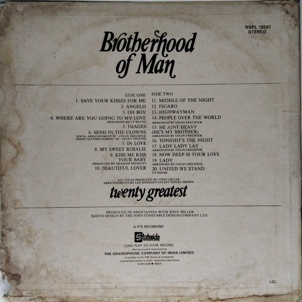Brotherhood of Man - twenty greatest (Vinyl)