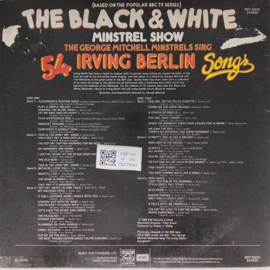 The George Mitchell Minstrels - The Black & White Minstrel Show (Vinyl)