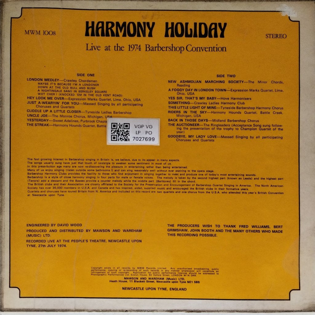 Various - Harmony Holiday (Vinyl)