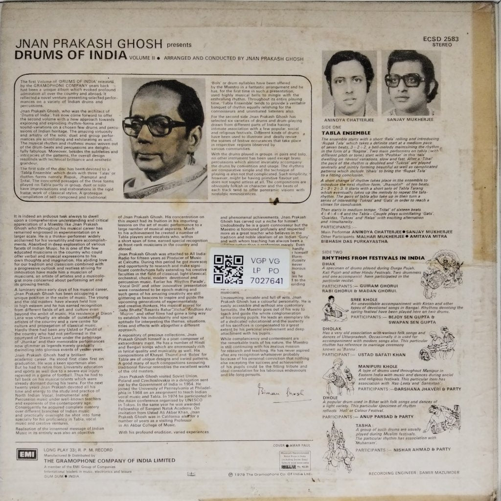 Jnan Prakash Ghosh - Drums of India Volume-2 (Vinyl)
