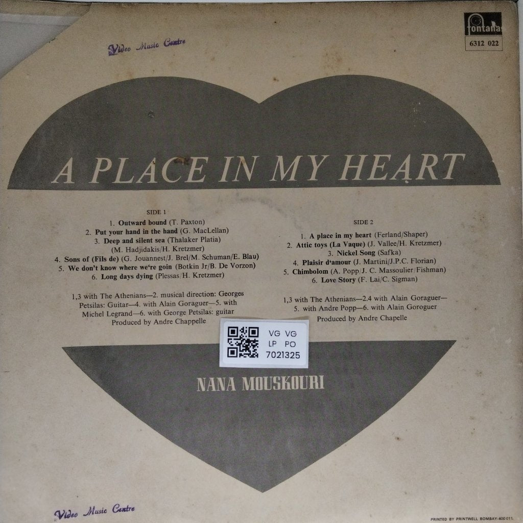 Nana Mouskouri - A Place in My Heart (Vinyl)