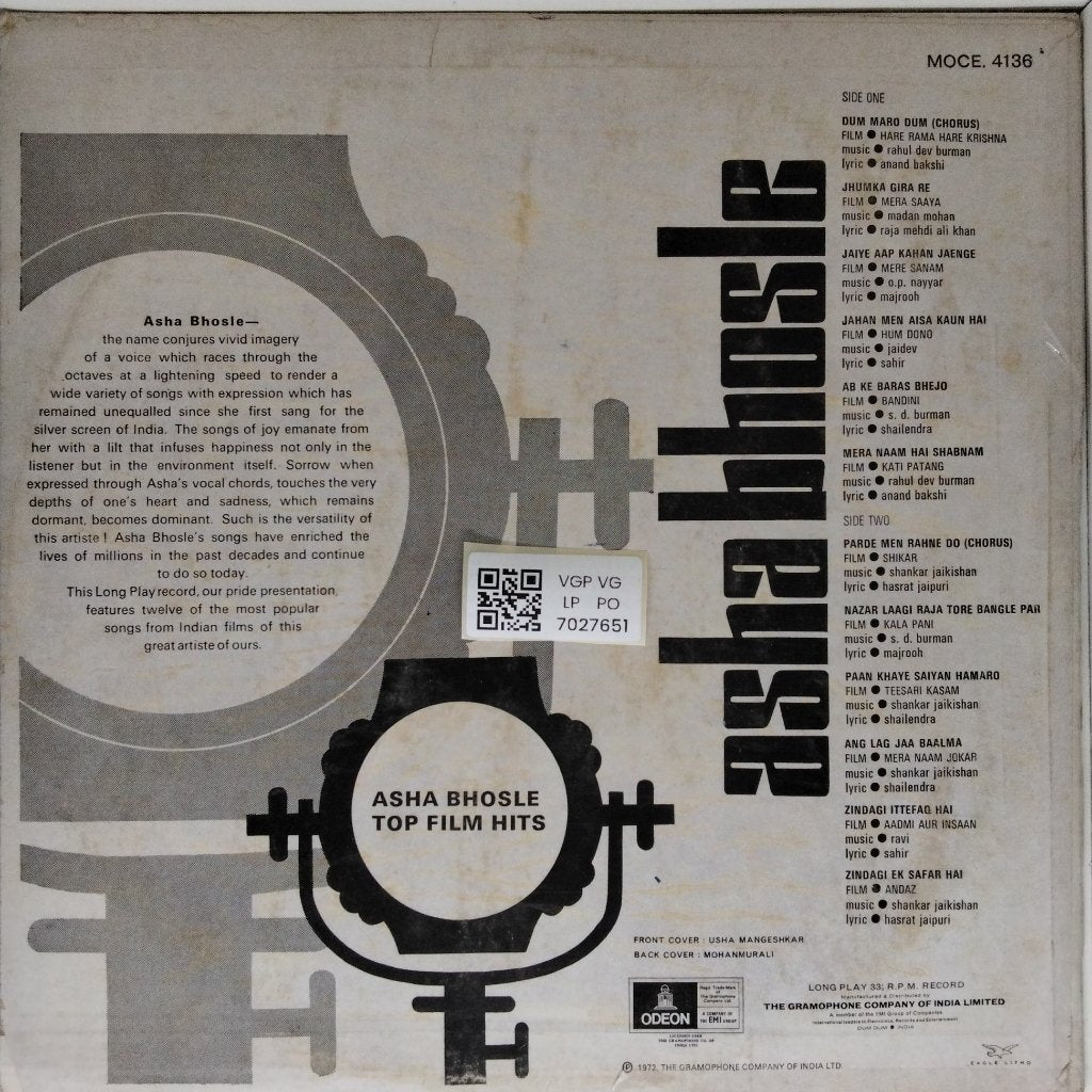Asha Bhosle - Top Film Hits (Vinyl)