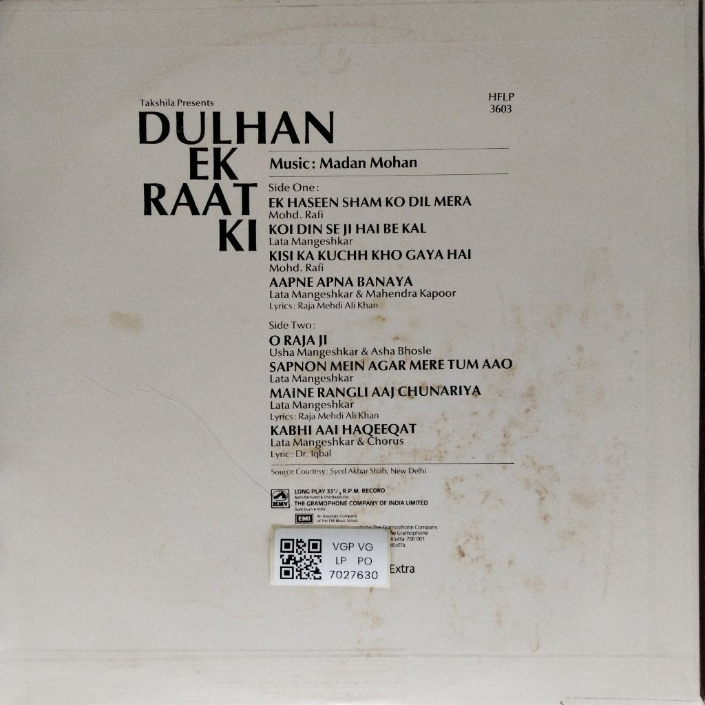 Madan Mohan - Dulhan Ek Raat Ki (Vinyl)