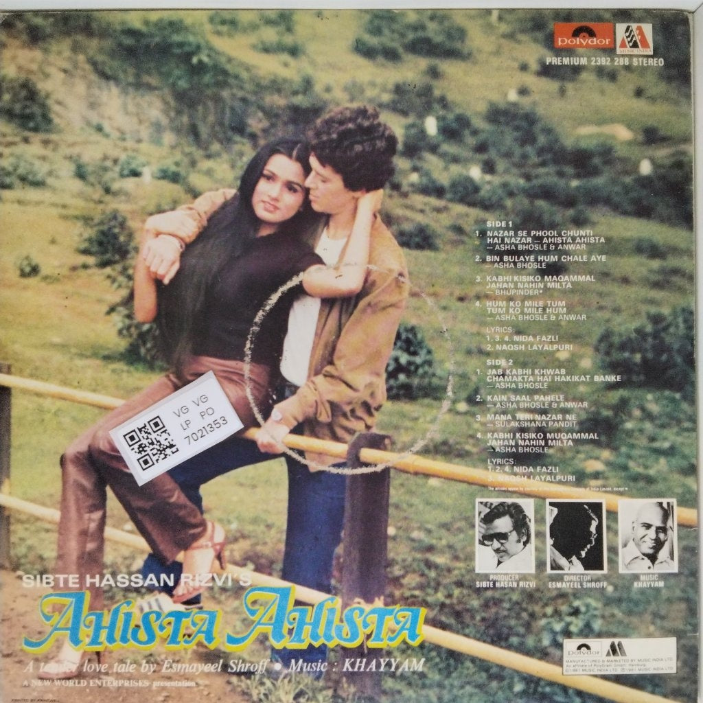 Khayyam - Ahista Ahista (Vinyl)