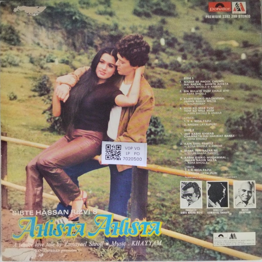 Khayyam - Ahista Ahista (Vinyl)