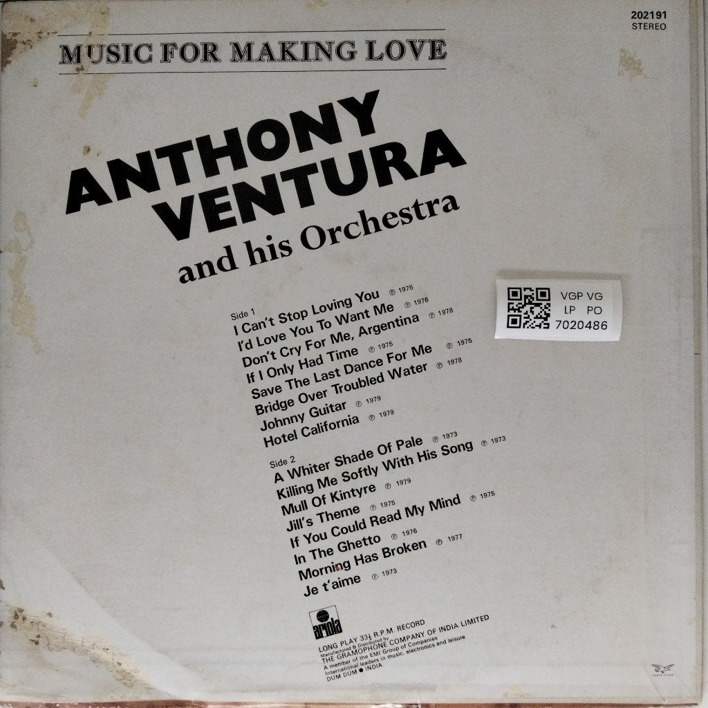 Anthony Ventura and his Orchestra - Music For Making Love (Vinyl)