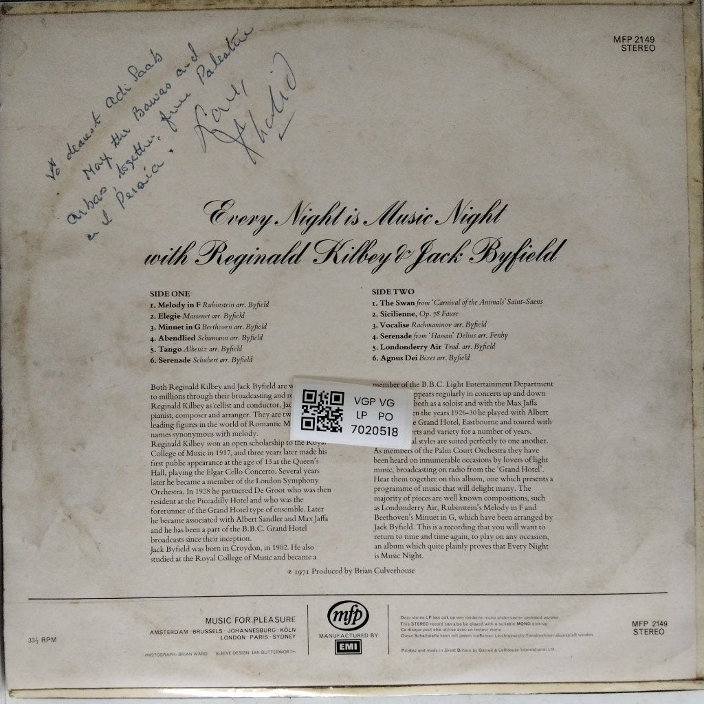 Reginald Kilbey, Jack Byfield - Every Night is Music Night (Vinyl)