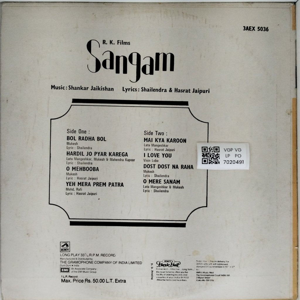 Shankar Jaikishan - Sangam (Vinyl)