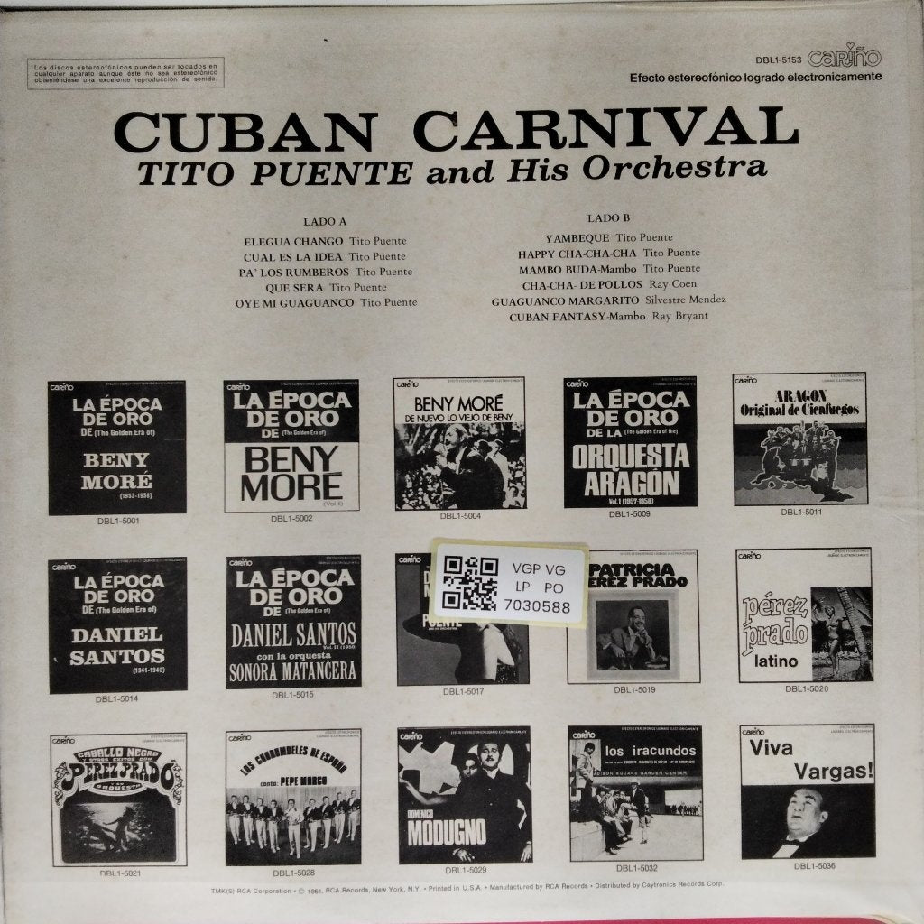 Tito Puente and His Orchestra - Cuban Carnival (Vinyl)