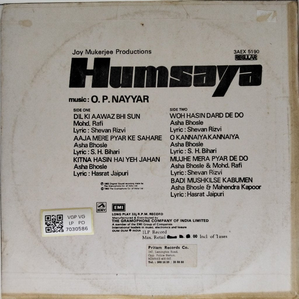 O. P. Nayyar - Humsaya (Vinyl)