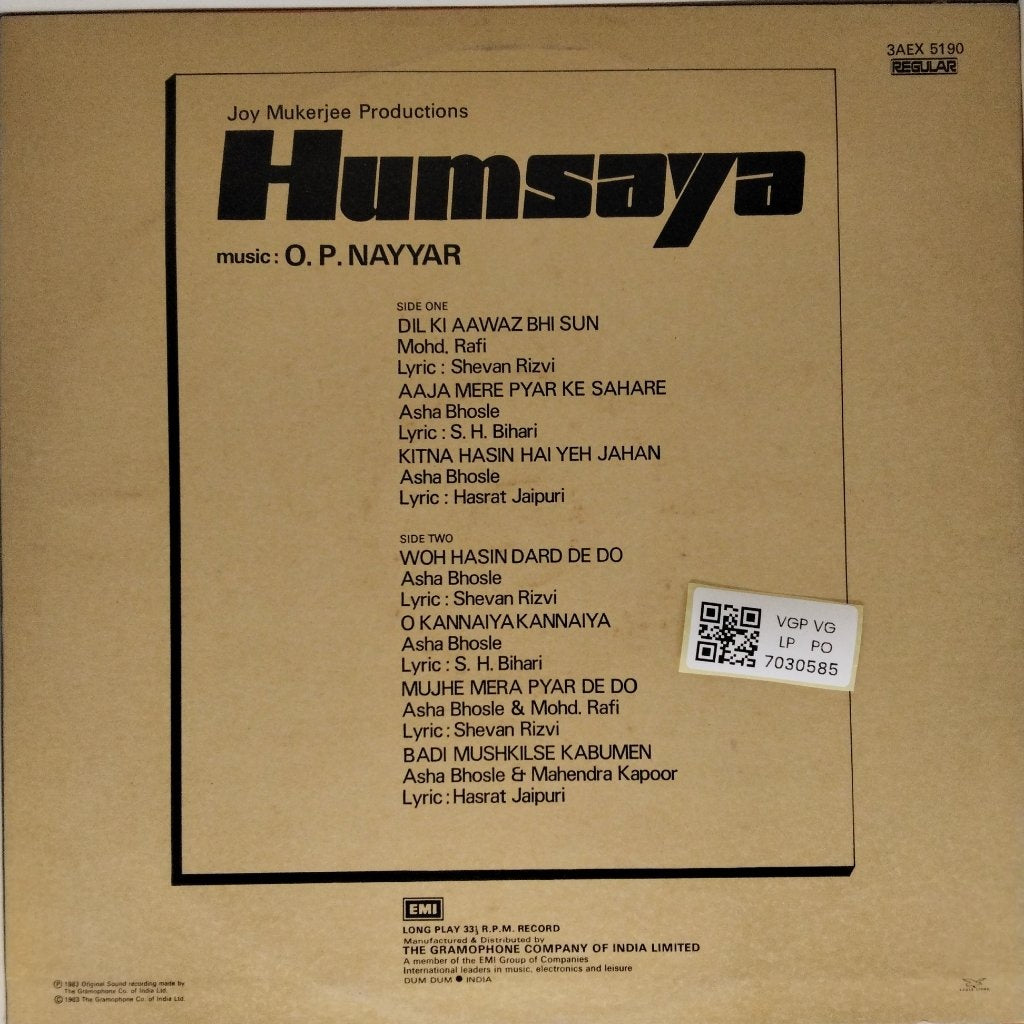 O.P. Nayyar - Humsaya (Vinyl)
