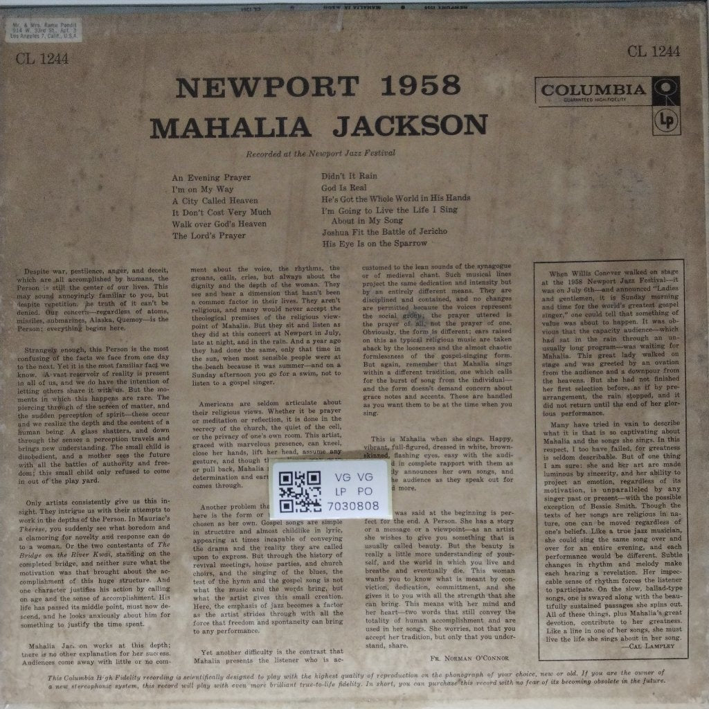 Mahalia Jackson - Newport 1958 (Vinyl)
