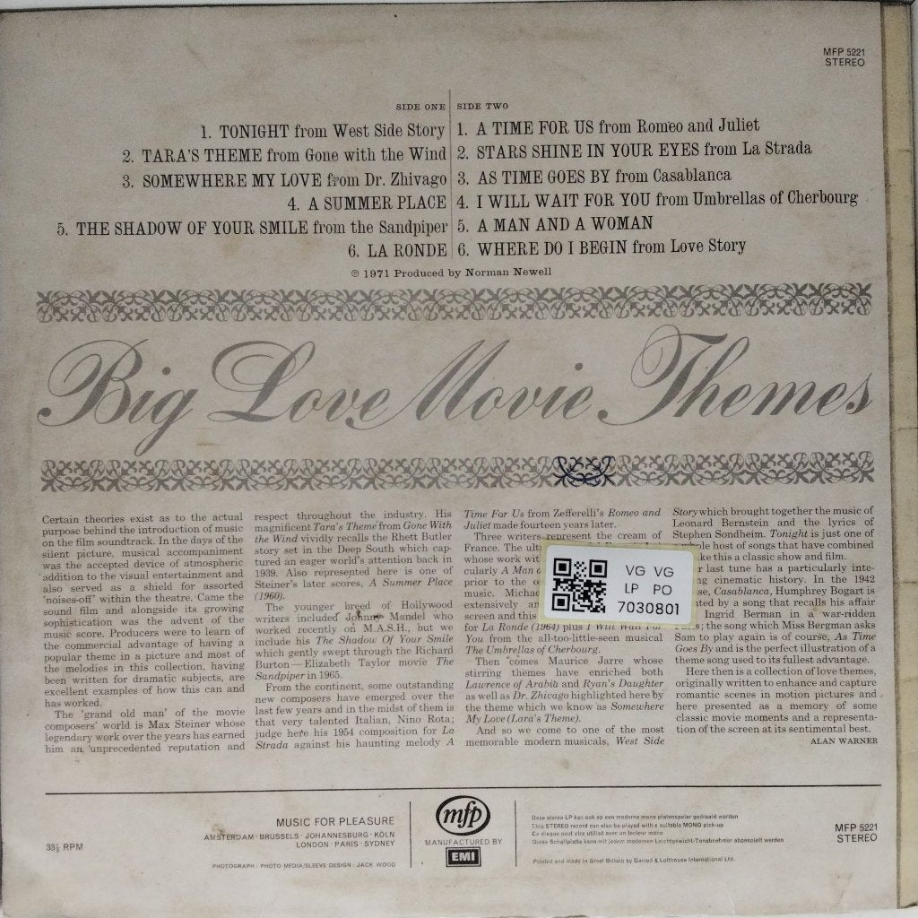 Geoff Love and his orchestra - Big Love Movie Themes (Vinyl)