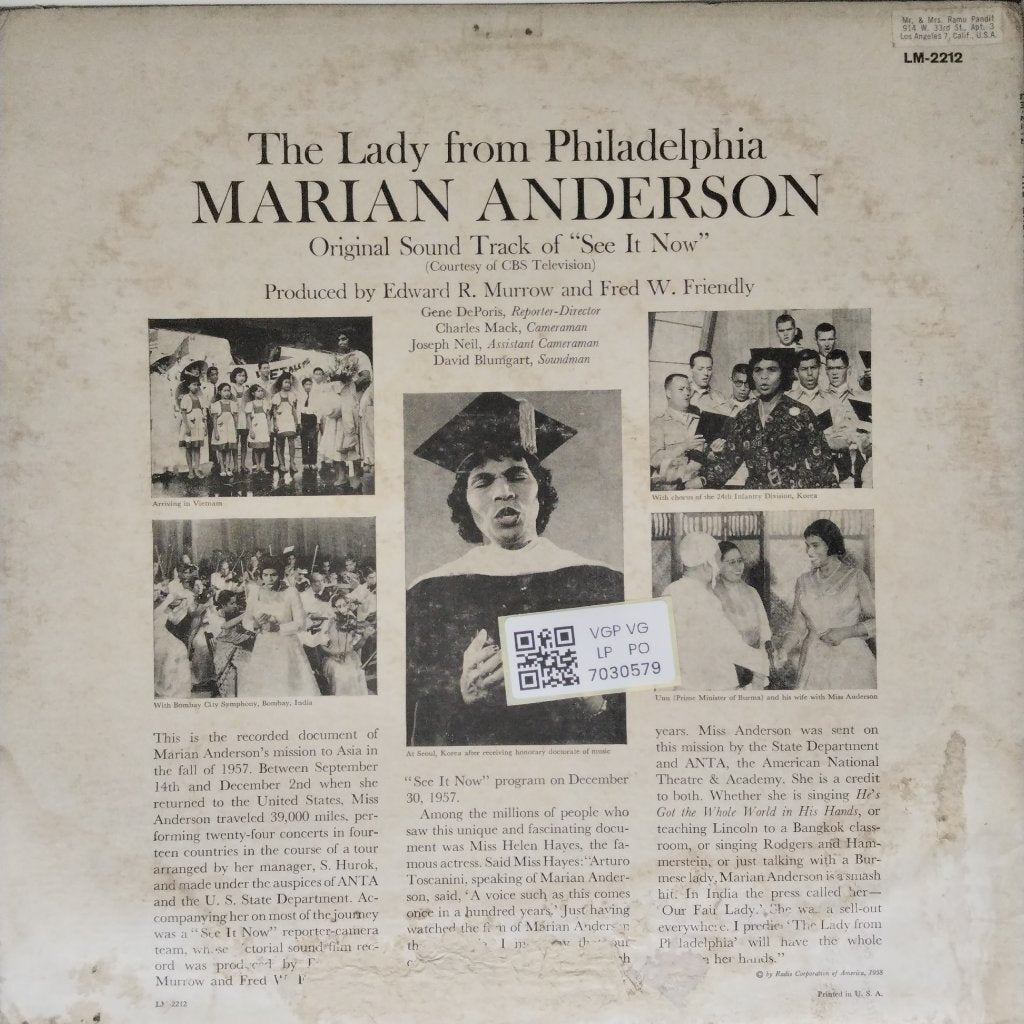 Marian Anderson - The Lady from Philadelphia (Vinyl)