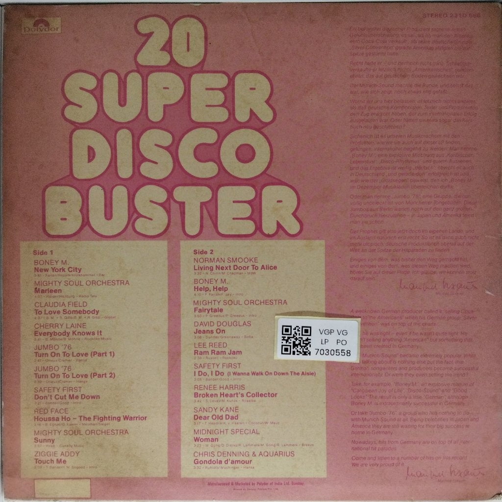 Various - 20 Super Disco Buster (Vinyl)