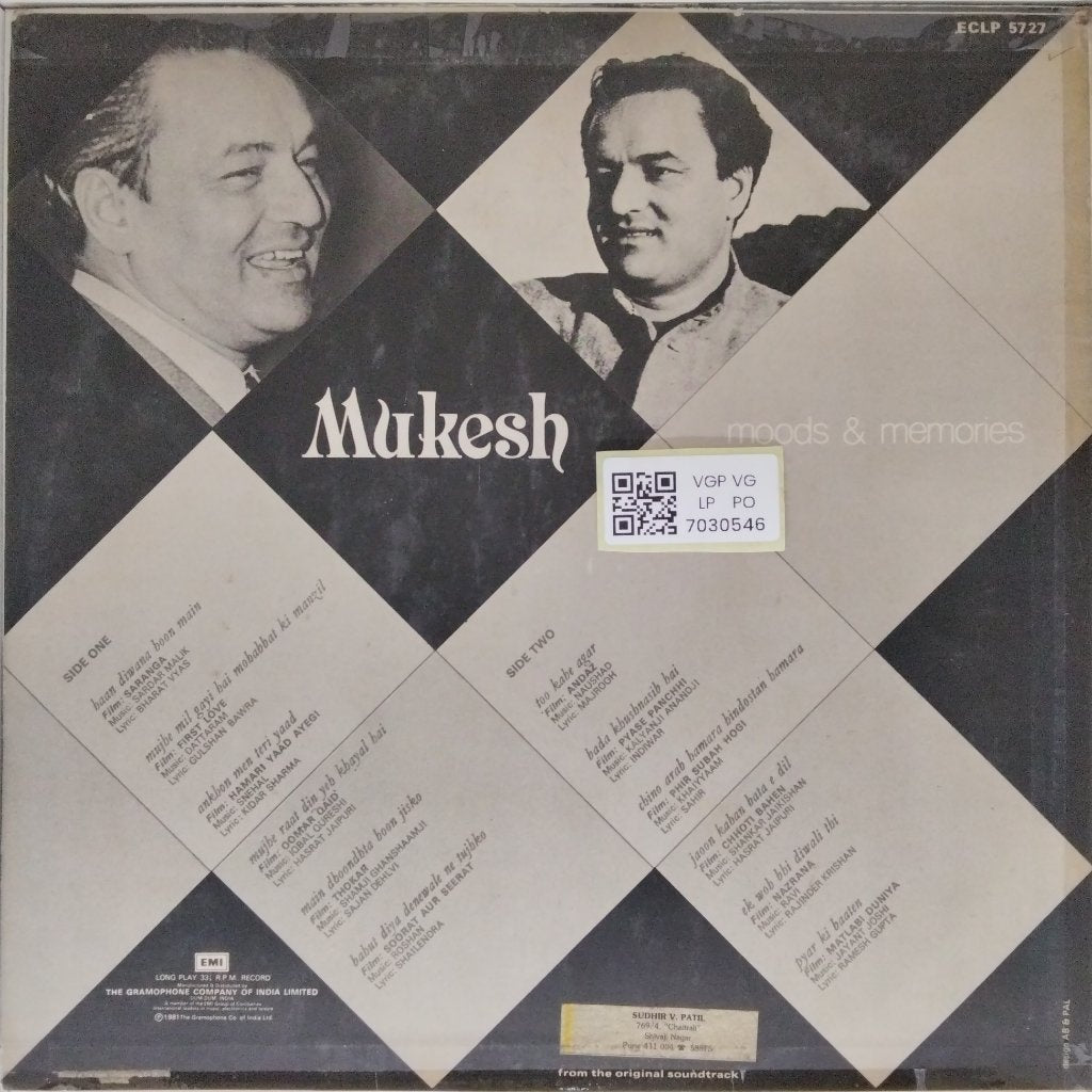 Mukesh - Moods & Memories (Vinyl)