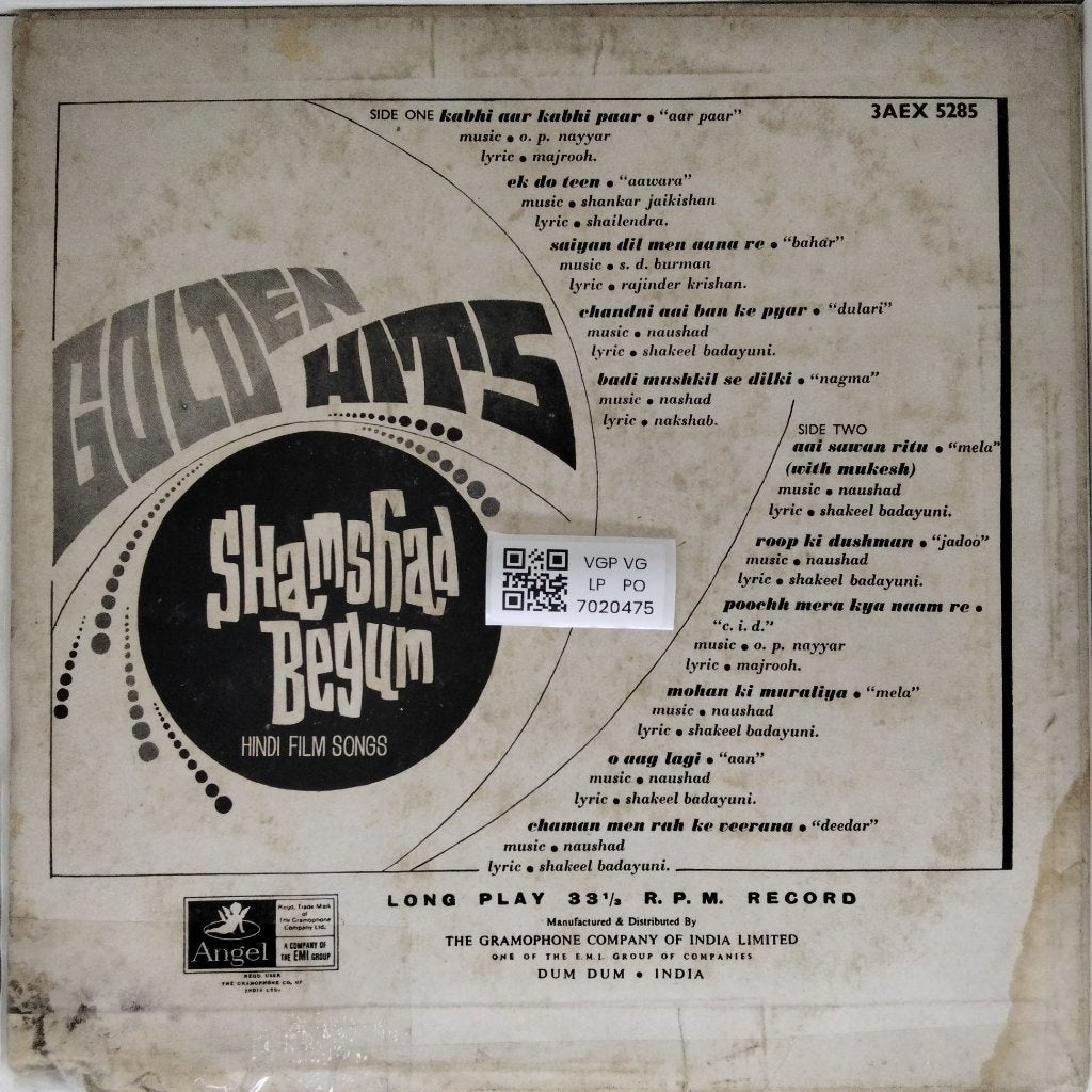 Shamshad Begum - Golden Hits (Vinyl)