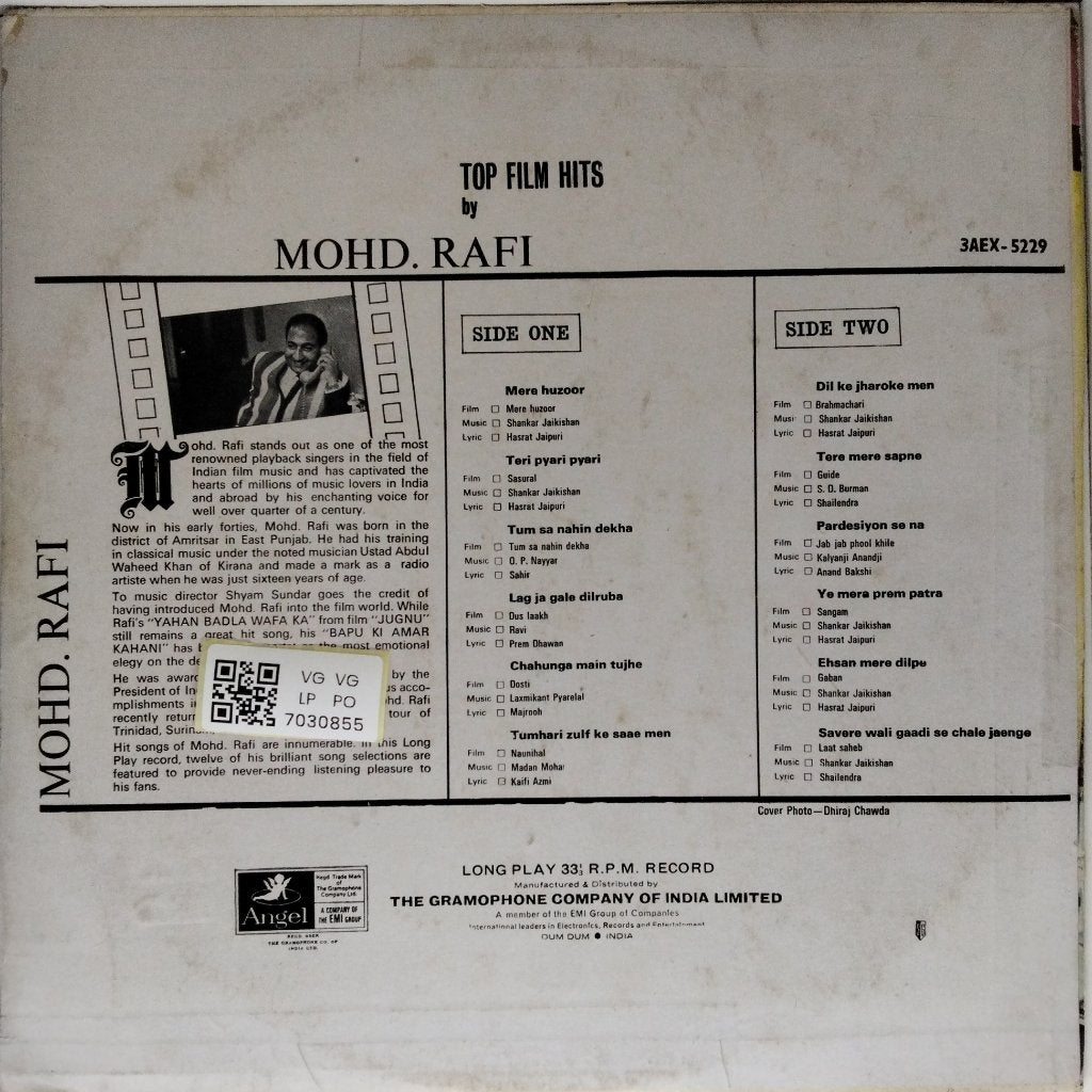 Mohd. Rafi - Top Film Hits by Mohd. Rafi (Vinyl)