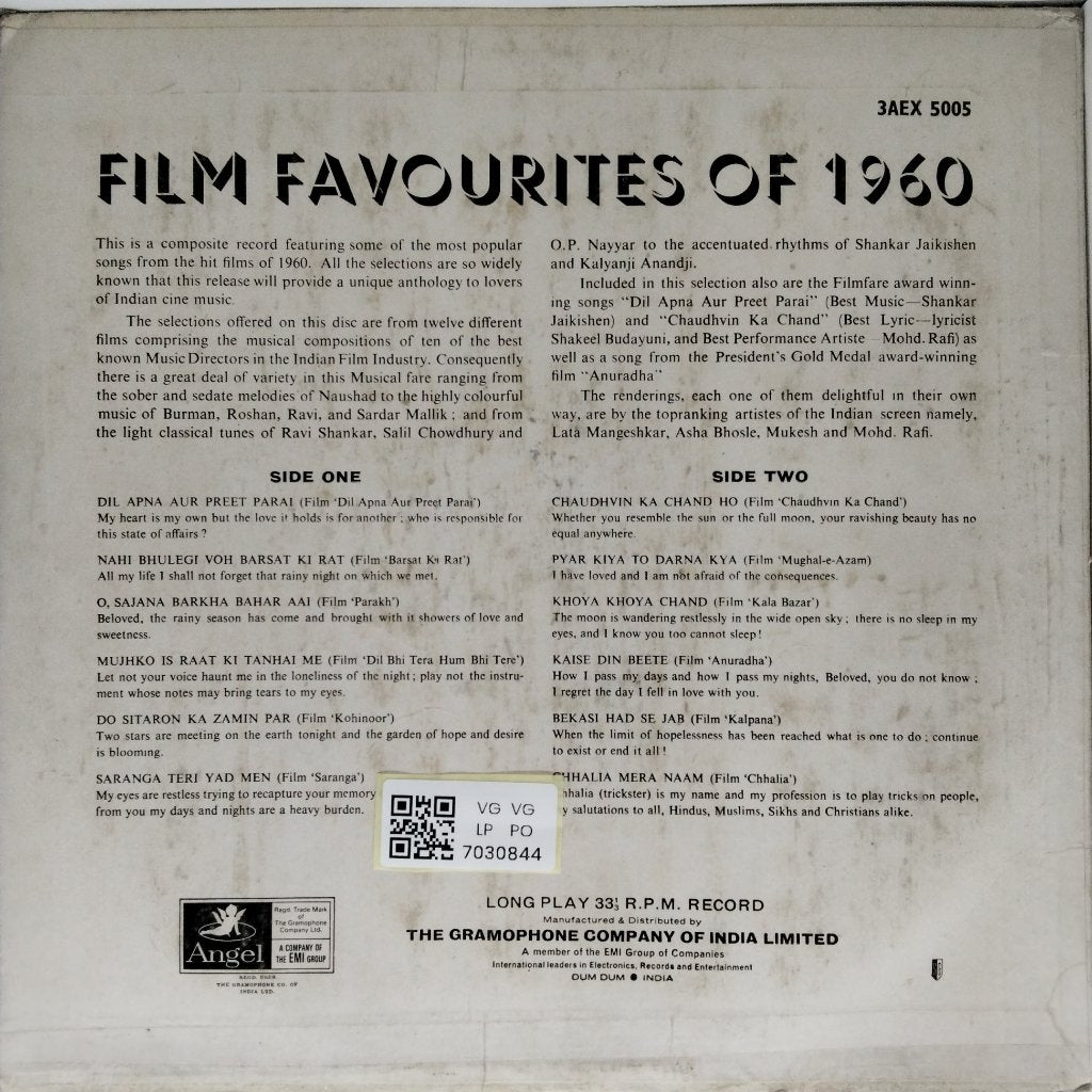 Various - Film Favourites of 1960 (Vinyl)