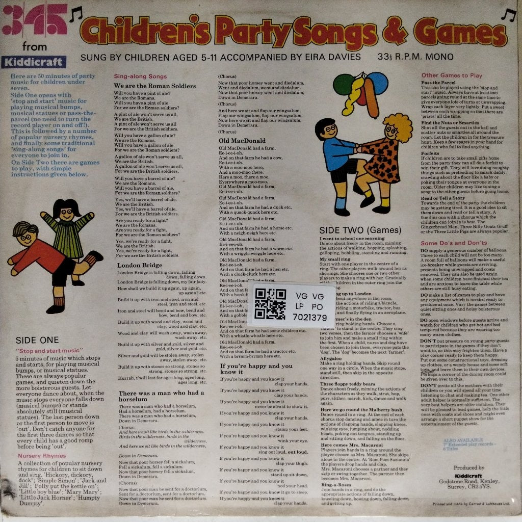 Eira Davies - Children's Party Songs & Games (Vinyl)