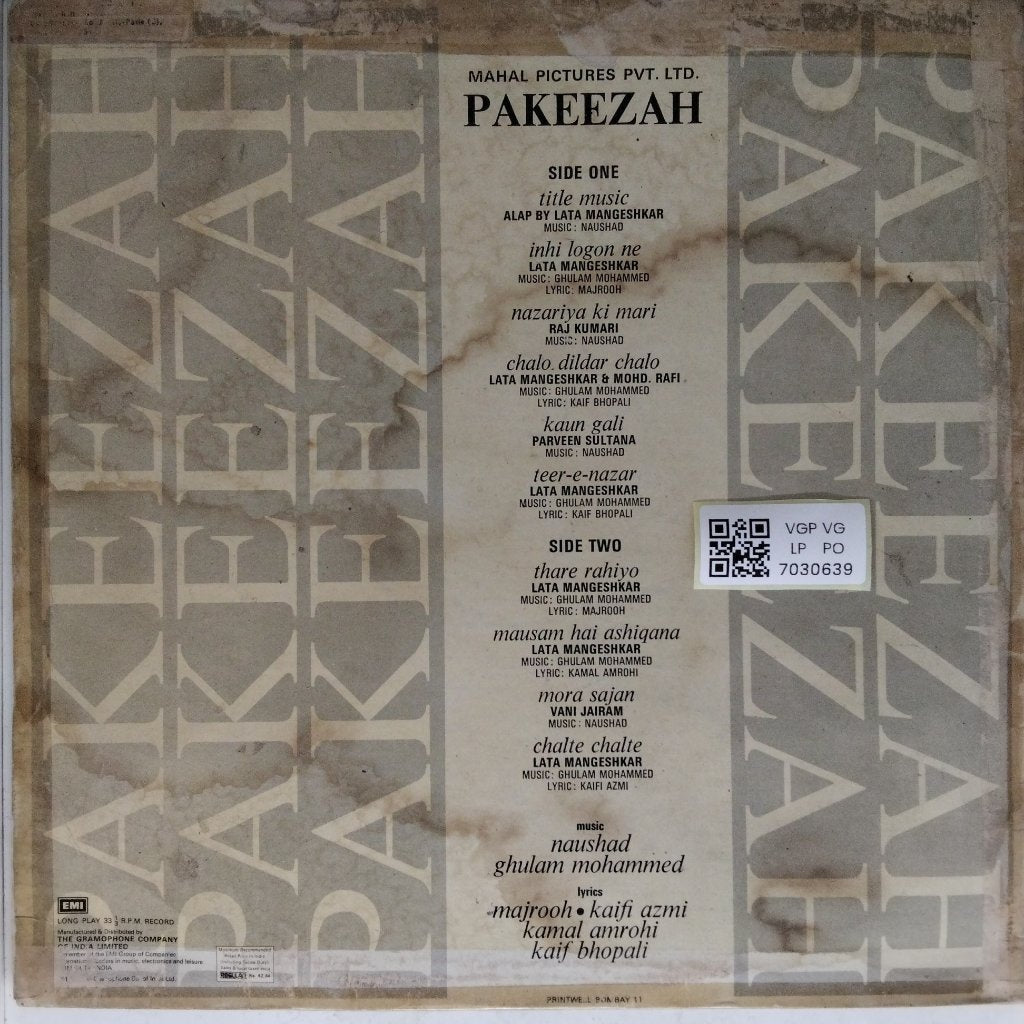 Naushad, Ghulam Mohammed - Pakeezah (Vinyl)