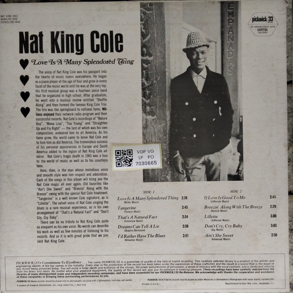 Nat King Cole - Love Is A Many Splendored Thing (Vinyl)