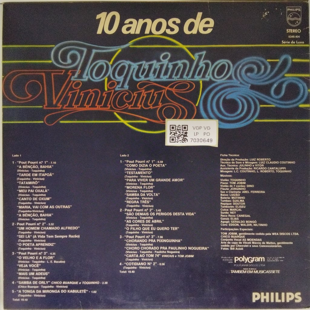Toquinho, Vinicius - 10 anos de Toquinho e Vinicius (Vinyl)
