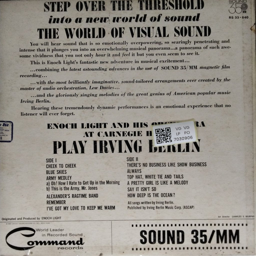 Enoch Light - Enoch Light and His Orchestra at Carnegie Hall Play Irving Berlin (Vinyl)