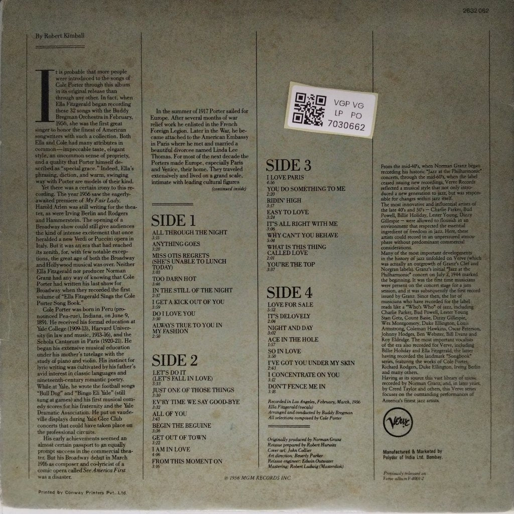 Ella Fitzgerald - The Cole Porter Songbook (Vinyl) (2)