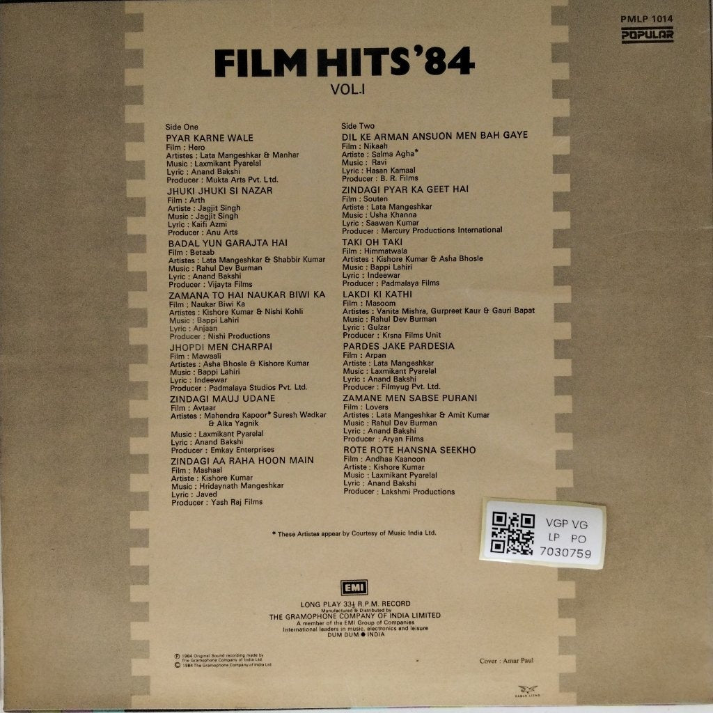 Various - Film Hits '84 Vol. I (Vinyl)
