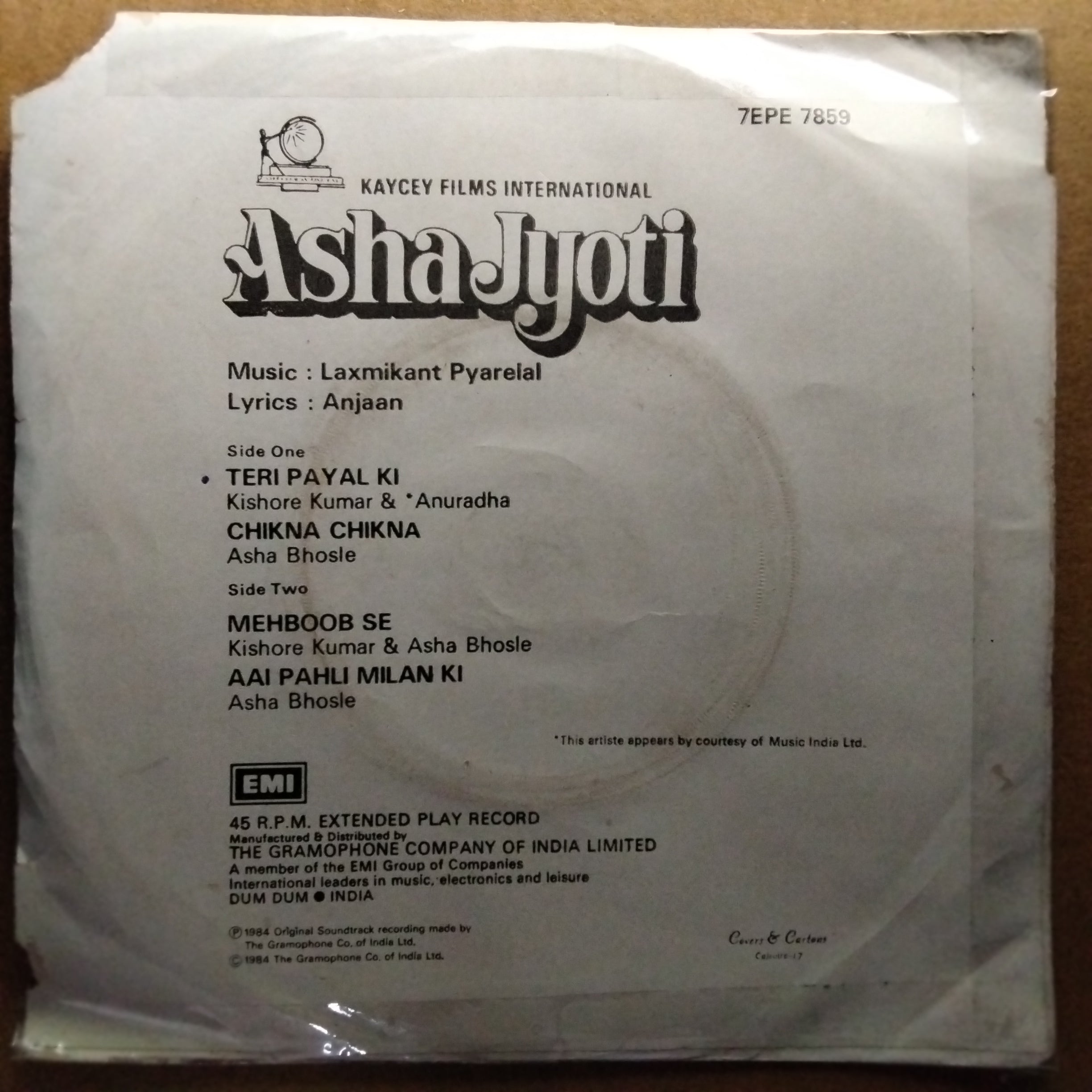 Laxmikant Pyarelal*, Anjaan  - Asha Jyoti (45-RPM)