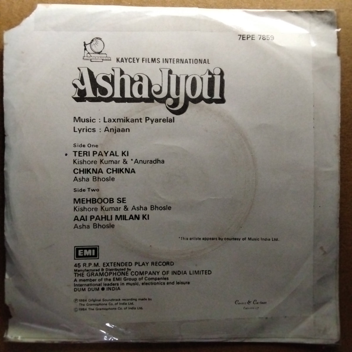 Laxmikant Pyarelal*, Anjaan  - Asha Jyoti (45-RPM)