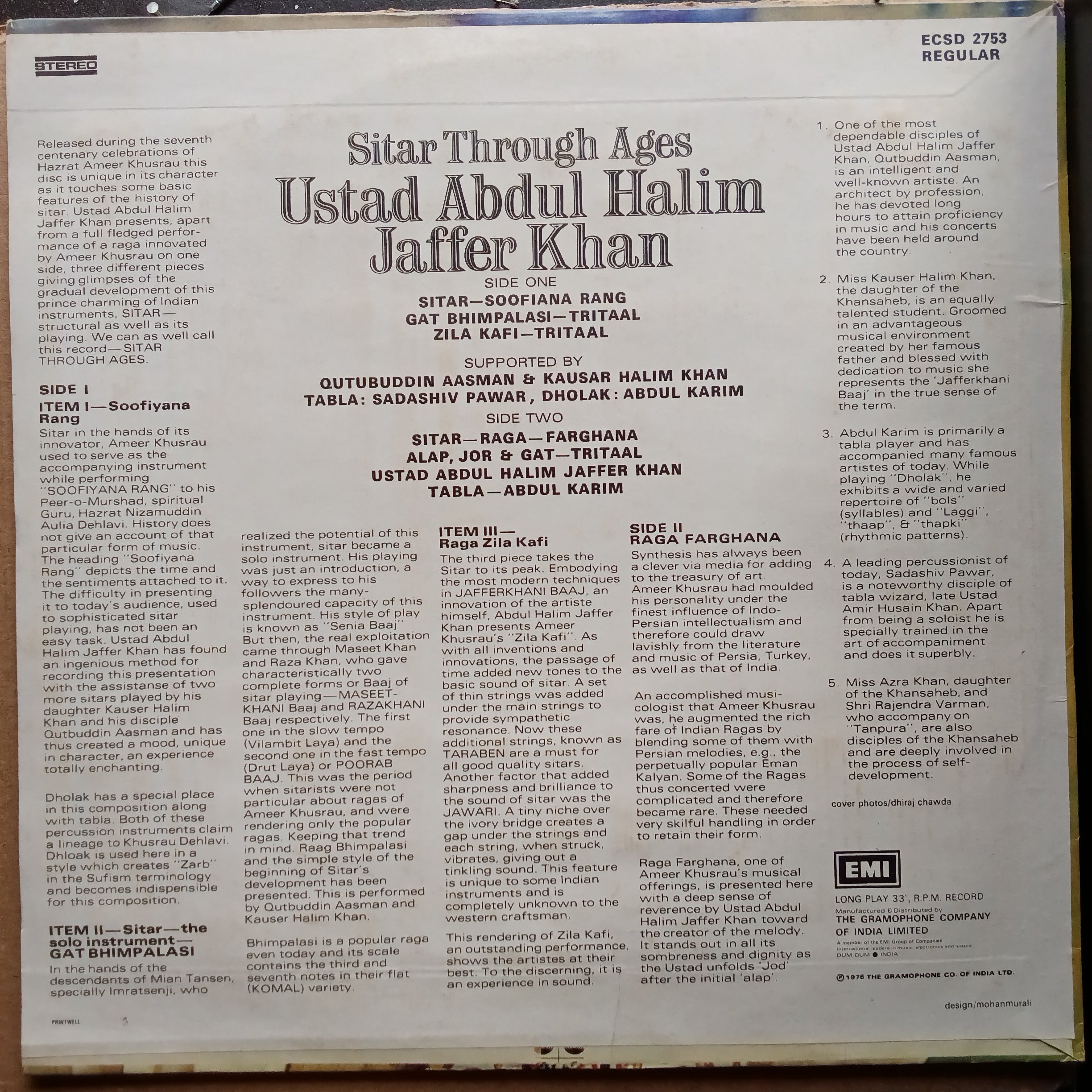 Abdul Halim Jaffer Khan  - Sitar Through Ages (Vinyl)