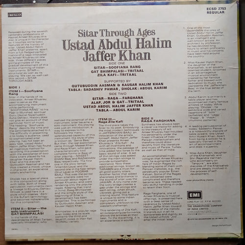 Abdul Halim Jaffer Khan  - Sitar Through Ages (Vinyl)
